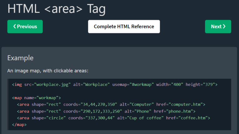 <area>: Tag HTML untuk Peta Gambar (Image Map)