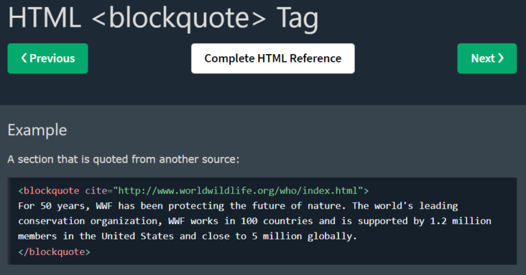 blockquote: Tags Blokir Kutipan Dalam Dokumen HTML