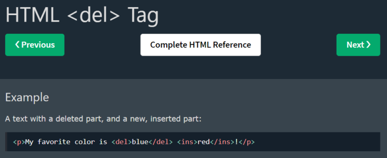 Penggunaan Tag HTML del untuk Tanda Penghapusan