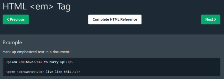 Tags Html em: Memberikan Penekanan Pada Teks Html